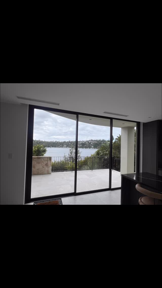 Balcony and windows cleaned, Sydney waterfront view